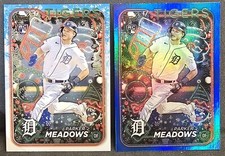 Parker Meadows Blue Foil and Base Holiday Topps 2024 (RC) Detroit Tigers H149