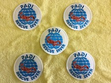 PADI RESCUE DIVER SCUBA PATCH - 5 TOTAL - AS PICTURED
