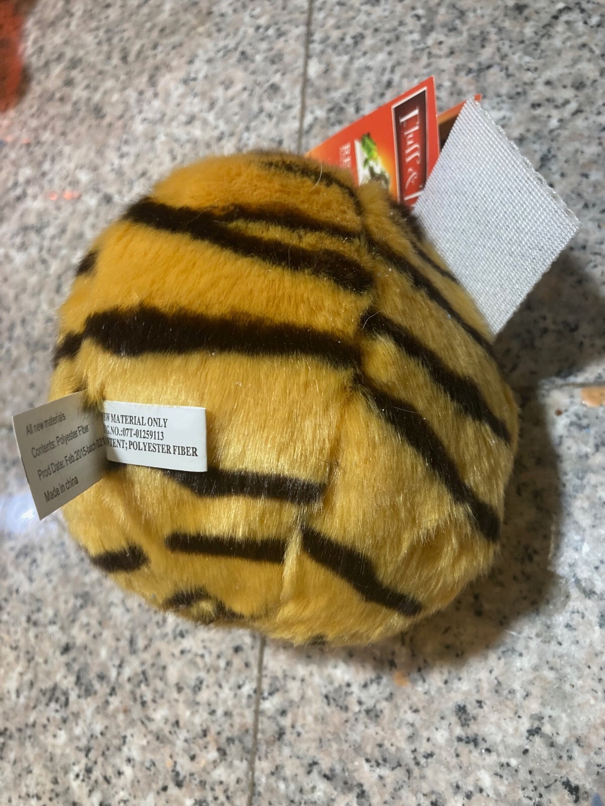 Fluff and Tuff Plush Toy Ball for Dogs, Medium 5.5Inch Tiger Ball With
