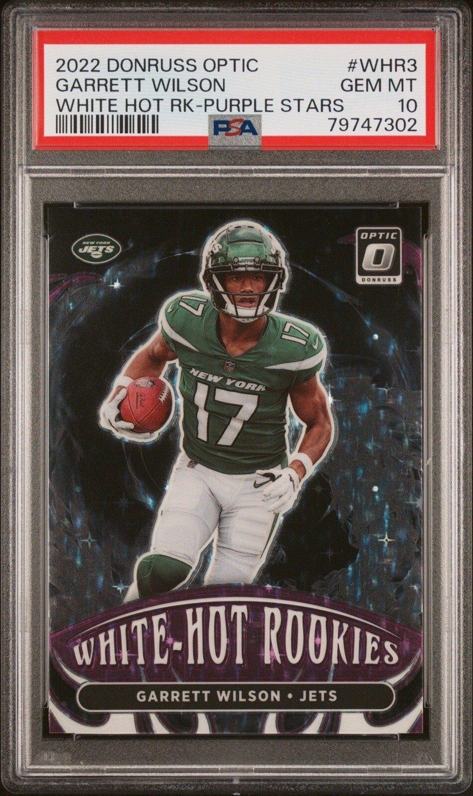 Garrett Wilson Panini Donruss Optic White Hot Rookies #WHR3 Purple Stars