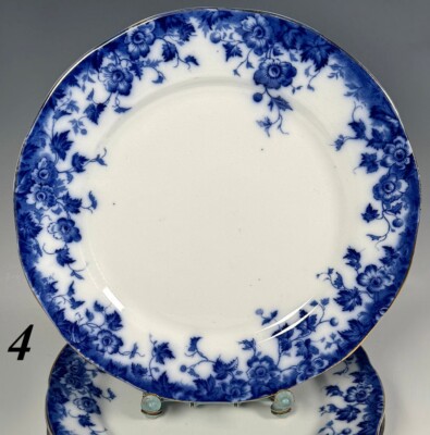 Set of Antique English China Victorian Flow Blue Semi Porcelain