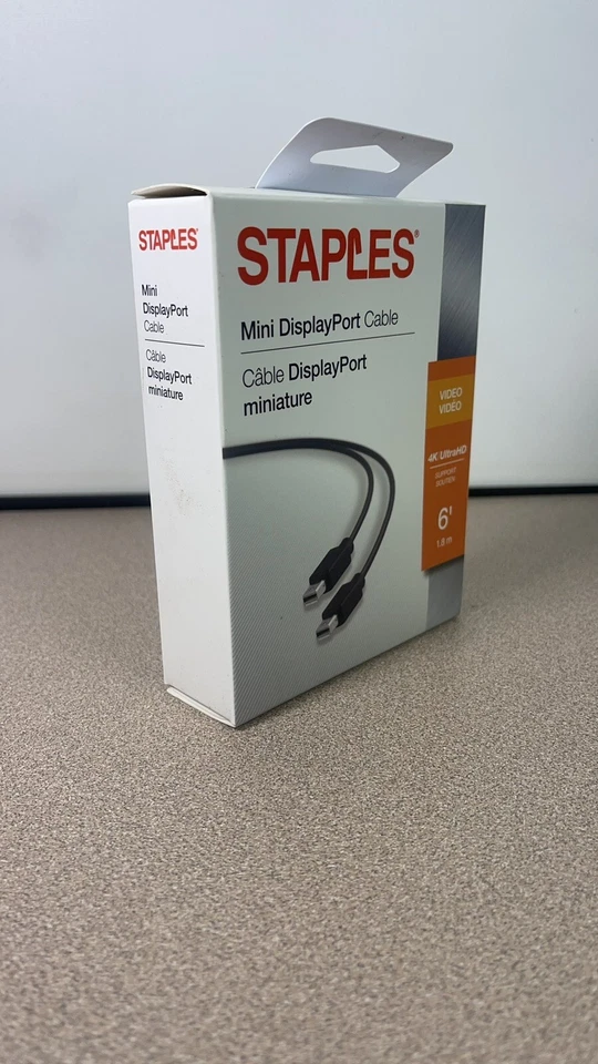 New Mini DisplayPort Cable, Male to Male 6’ 4K/UltraHD “Mini DP to Mini DP” MDP - Image 2 of 4