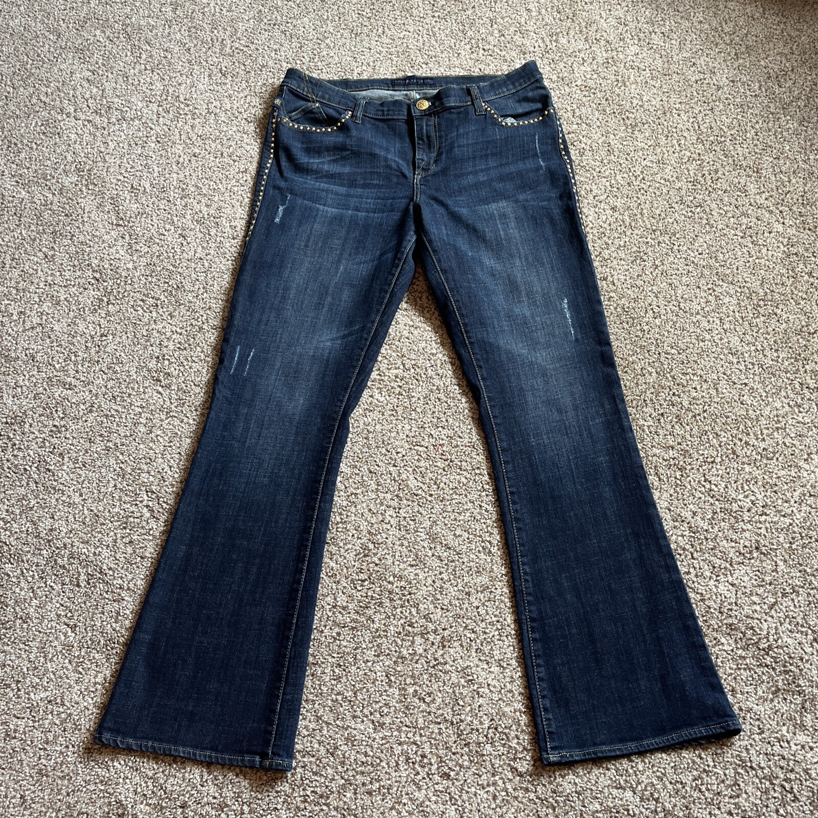 Rock Republic Kasandra Jeans Women's Size 16 Metal Studs Flap Pockets 34 X 31