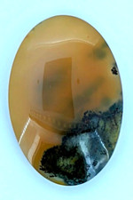23.7ct Natural Moss Agate Oval Cabochon Scenic Landscape Untreated
