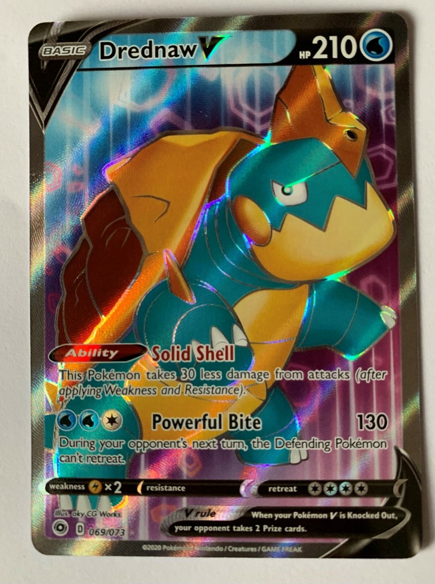 2020 POKEMON CHAMPIONS PATH DREDNAW V FULL ART HOLOGRAM HP210 69