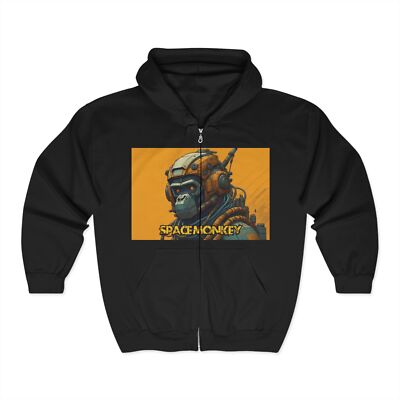 Heavy SpaceMonkey  Full Zip Hooded Sweatshirt