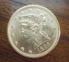 1893 America $5 Half Eagle Liberty Head Fived USA Gold Coin