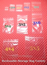 1,000 Reclosable Bag 10 Size Variety Pack ~ Resealable Plastic Storage Bags