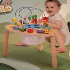 6 In 1 wooden activity table baby Toddler - Ages 3+ - Zhusi