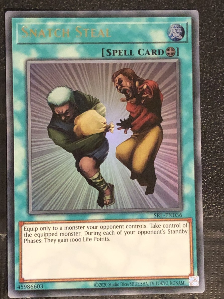 steal meme yugioh card Snatch SD5-EN019 Aus Ygo Take control of a monster on your opponents side of the field that is equipped with this card YuGiOh Dark Crisis Single Card