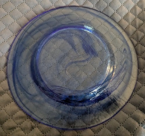 Vintage Blue Swirl Salad/ Lunch Plates Texture on Outside 8.25" Set Of 4 - Picture 14 of 14