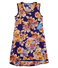 Simply Vera Vera Wang Sundress Women's Medium Sleeveless Purple Floral NWT