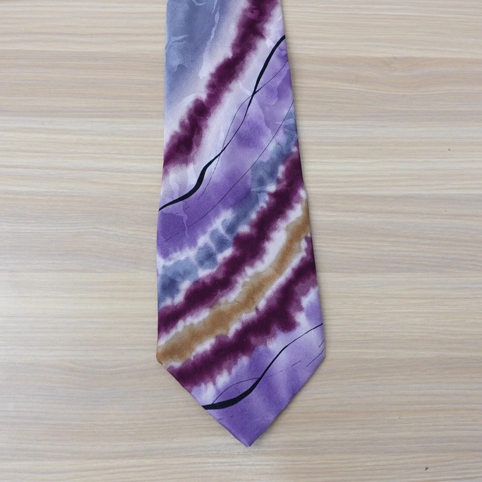Corbata de cuello Jerry Garcia para hombre púrpura pintura abstracta audaz artista fuerte ola de marea Foto 2 de 4