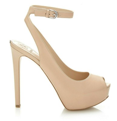 GUESS Saldi PeepToe Pumps Decoltè Spuntate Vera Pelle BEIGE Tacco 13 List.  € 135 | eBay
