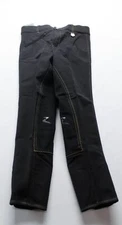 Horze Kid's Zip Pocket Thermo Riding Breeches AP2 Black Medium (Size: 140)