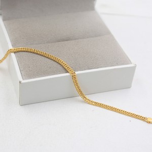 Pure-Au750-18K-Yellow-Gold-Chain-Women-039-s-3mm-Curb-Link-Bracelet-2-2-5g