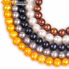 Craft Near Round Freshwater Pearls Loose Beads For Jewelry Making 15" 10-11mm