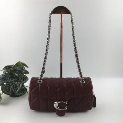 COACH Tabby Shoulder 26 Quilted Wine Red CP150 Outlet New | eBay