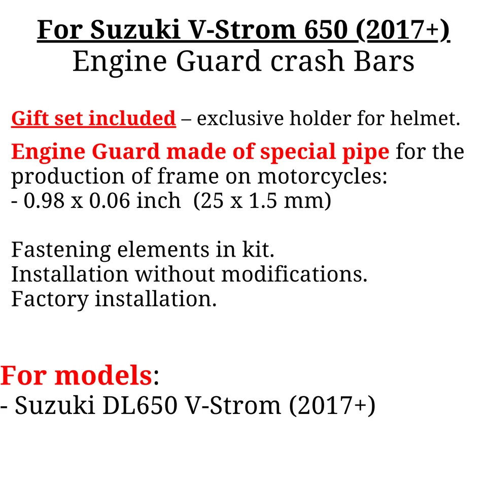 Protector de motor para Suzuki DL650 V-Strom DL 650 barras de choque (2017-2025), extra Foto 3 de 4