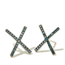 0.25ctw Blue Diamond Sterling Silver Minimali...