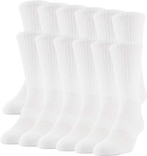 60 Pairs Wholesale Bulk Lots Men's sports White Crew Socks size 9-11 10-13