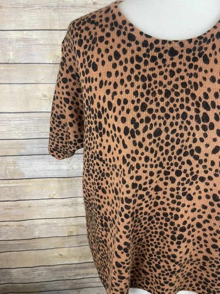 Винтажный свитер Moda Spiegel XL из овечьей шерсти ангора кроличья шерсть животное гепард - Изображение 2 из 4