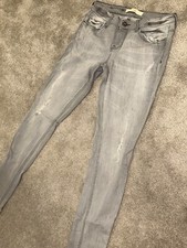 LADIES ZARA GREY SKINNY JEANS SIZE 10 EU 38