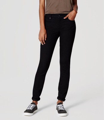 NWT new Ann Taylor LOFT Curvy Skinny black  denim Jeans Pants Size 0