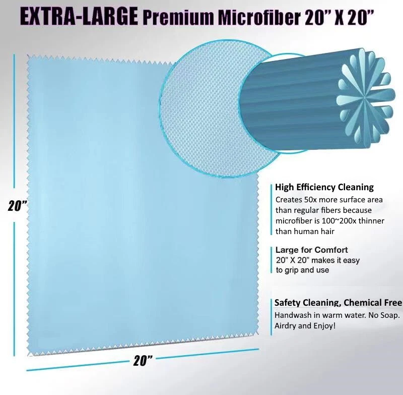 Негабаритная чистящая ткань из микрофибры 50x50 см для экранов телевизоров объективов телефонов - Изображение 4 из 4