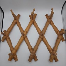 Vintage Wooden Accordion Peg Rack Wall Coat H...