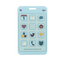 Soft Silicone Phone Shape Teether Boys Girls Baby Molar Chew blue