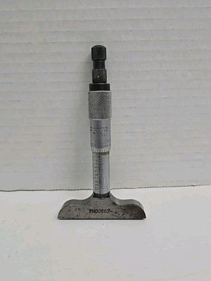 Starrett No. 449 Depth Micrometer 0-6 Inch Range Satin Chrome Finish Tool