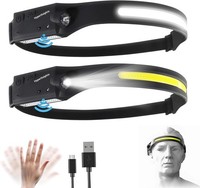 Stirnlampe LED Wiederaufladbar, Kopflampe Mit Breitstrahl Stirnleuchte