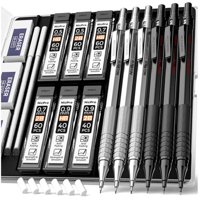 Nicpro Druckbleistift Set 0,5 0,7 0,9 mm Metall