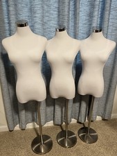 Adult Female Plastic Torso Adjustable Mannequin with 3 FabCovers-2 White1 Black