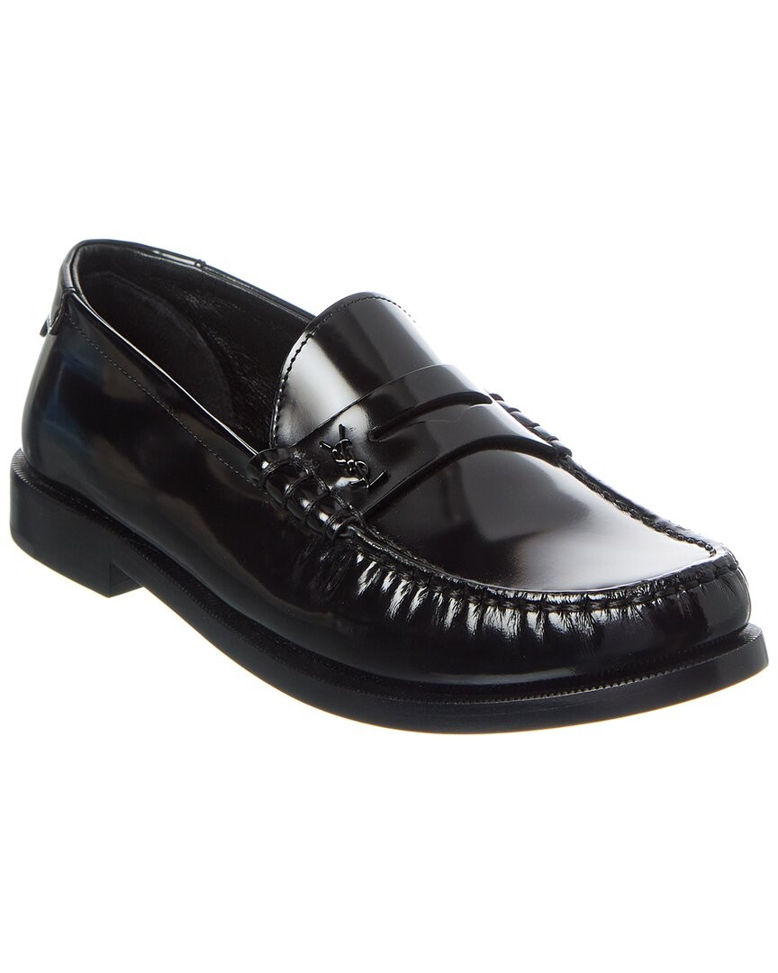 Saint Laurent Le Monogram Mocassino Donna in Pelle Nero 38