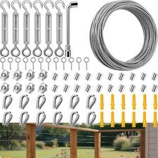 Drahtseil Rankhilfe Set 35M Drahtseil Φ2mm Stahlseil Ummantelt mit Seilspanner