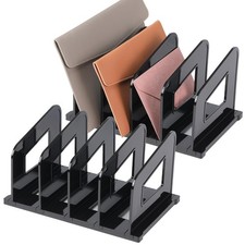 2 PCS Black Acrylic 4 Section Folder File Sorter Organizer Vertical Divider