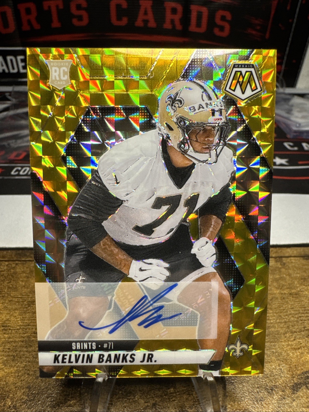 2025 Mosaic Prizm Gold Auto /10 Kelvin Banks Jr view 1