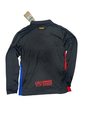 Nike FC Barcelona Long Sleeve Soccer Jersey Black Spotify Dri-Fit