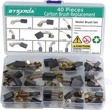 Electric Motor Carbon Brushes Set - 40 Pack Replacement Repair Kit with 10 Sizes