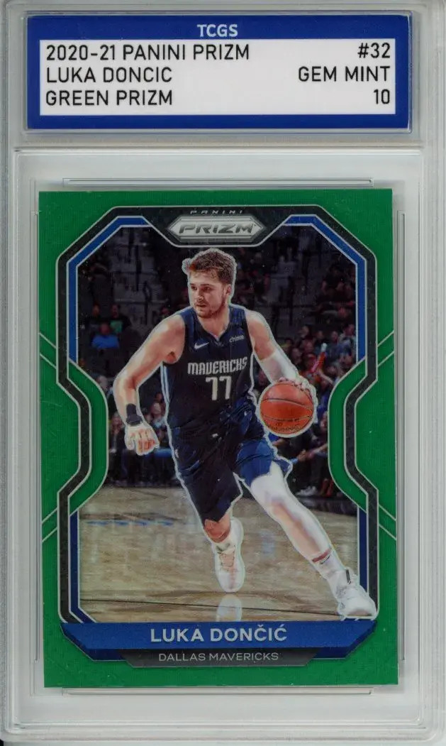 2020-21 PANINI PRIZM GREEN PRIZM #32 LUKA DONCIC TCGS GEM MINT 10 N1 AL42