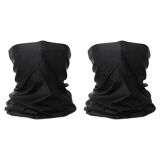 2pcs Summer Neck Gaiter Sun Protection Face Mask for Fishing, Black