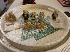 Cherished Teddies Wedding Lot Groom Bride Ring Bearer Baby Blocks Figures VTG