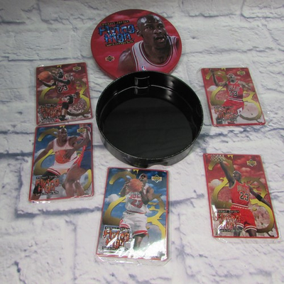 #ad Vintage Michael Jordan Flying High 5 Metal Cards NBA Basketball Upper Deck 90s $26.22