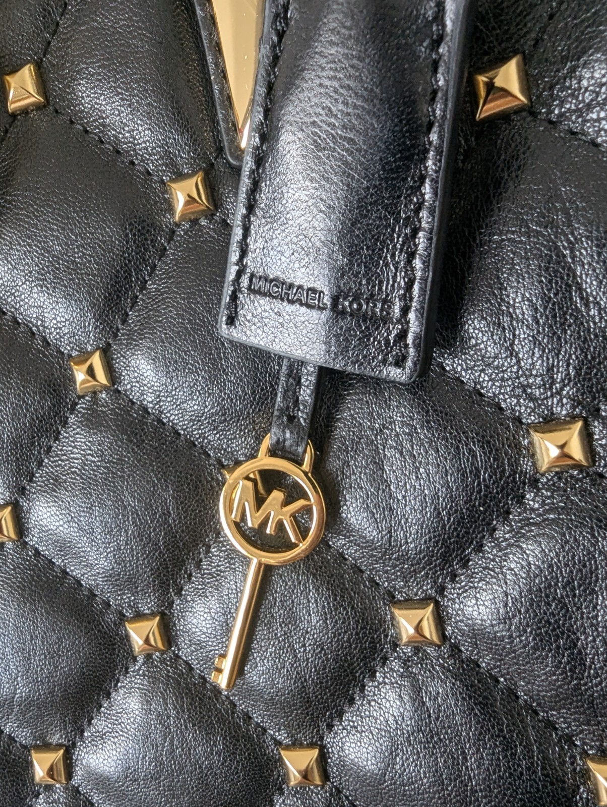 Michael Kors Tote - Hamilton Gold Studded Leather Quilted Tote Bag NEW RRP £350 image 3