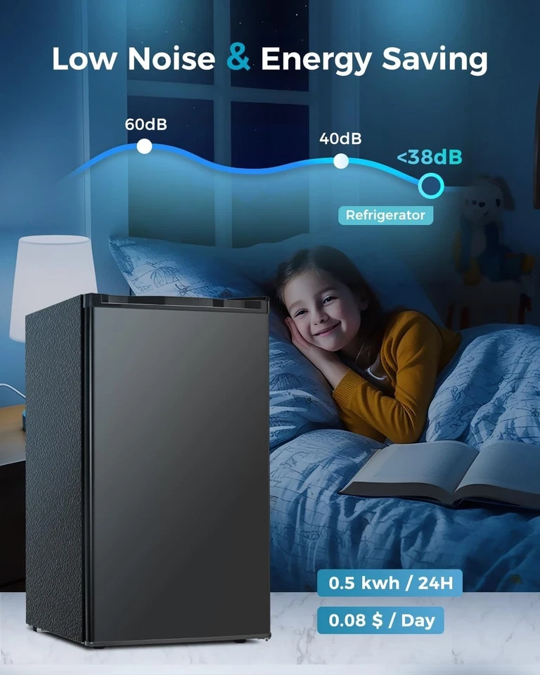 Mini Fridge for Bedroom 3.2 Cu.Ft Small Refrigerator with Freezer for Dorm Offic - Image 4 of 4