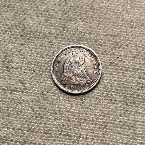 1853 Arrows Seated Liberty Half Dime Very Fine VF Coin