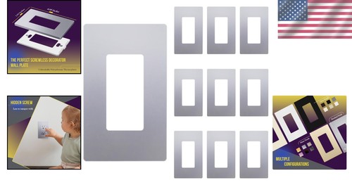 Elegante paquete de 10 placas de pared plateadas sin tornillos, diseño duradero y seguro para niños - Imagen 2 de 9