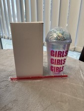 Girls Summer Iridescent Sippy Cup Water Bottle With Sparkle Filled Lid.